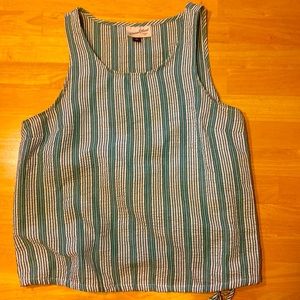 Green striped top with tie detail!